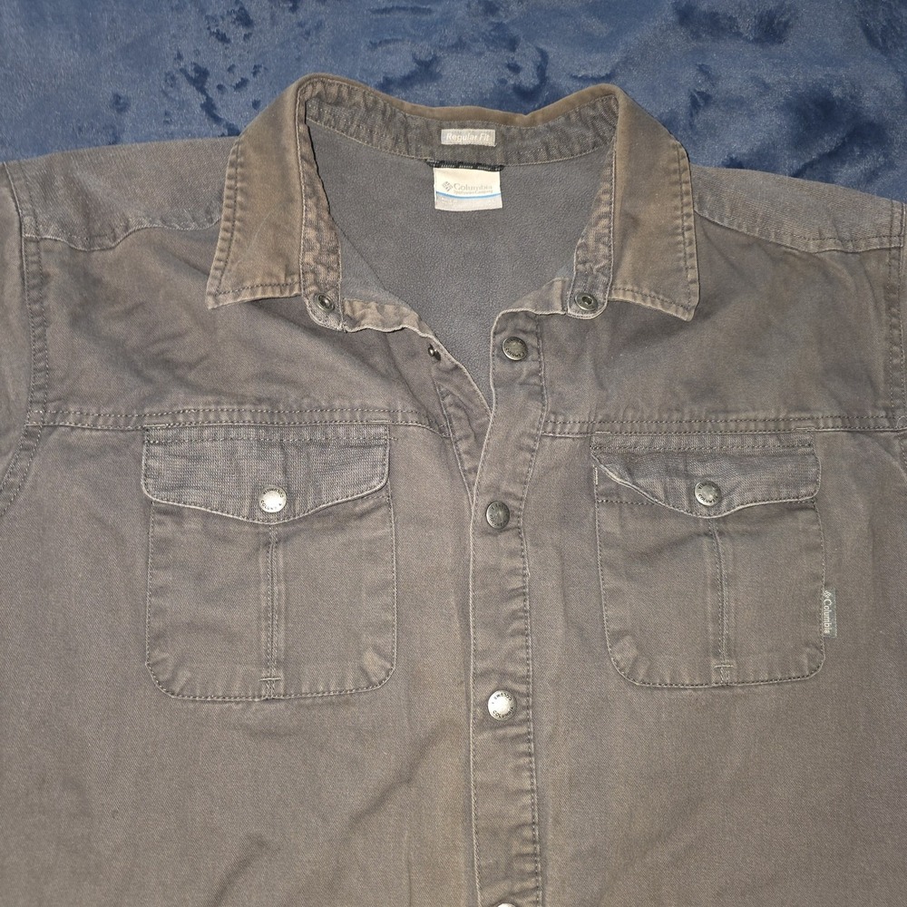 Columbia Fleece Lined Duck Canvas Work Jacket Men's Medium Tan Outdoor WM3035